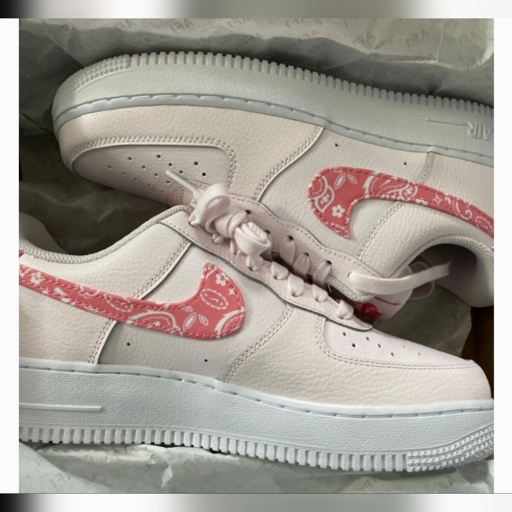 Nike Air Force 1 '07 Low Pink Paisley Shoes  Women's 9.5